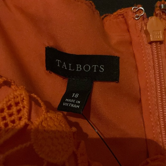 NWT: Talbots Elegant Orange Lace Dress (size 18) - Picture 2 of 6